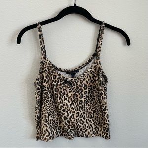 cheetah print cropped tank